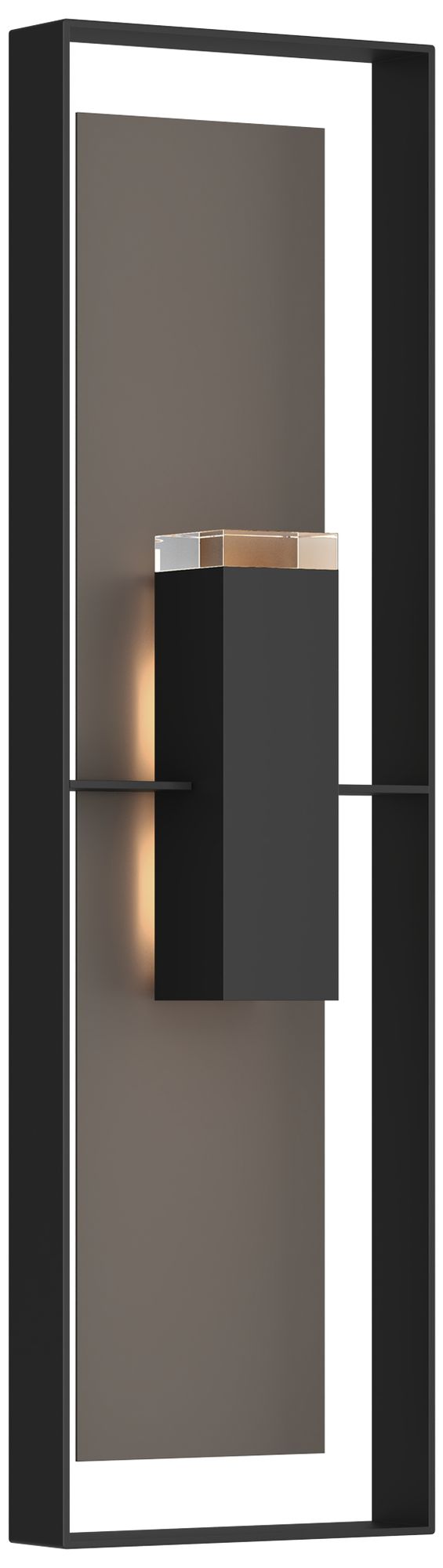 Shadow Box 45" High 2-Light Coastal Black Outdoor Wall Sconce Made to