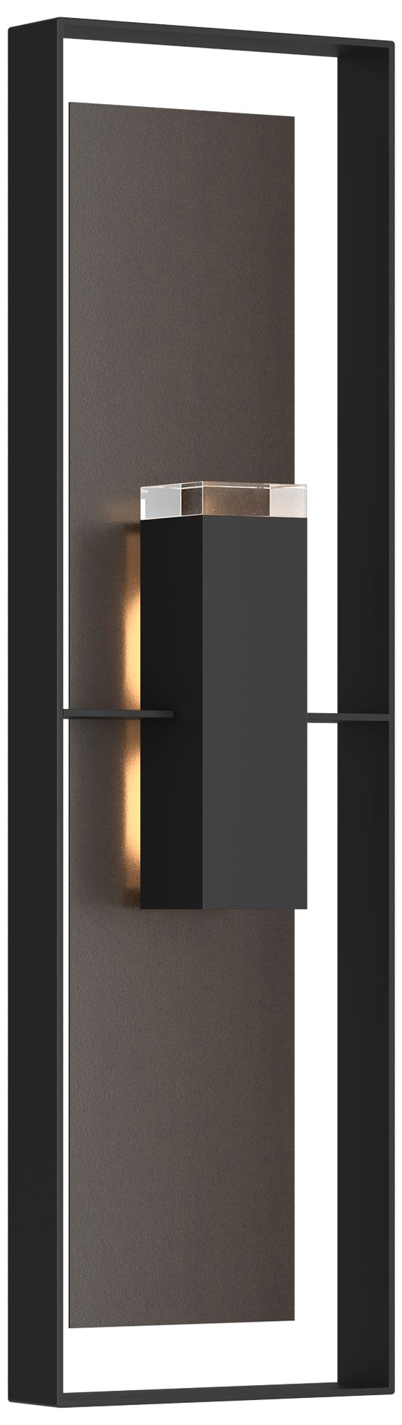 Shadow Box 45"H 2-Light Coastal Black Outdoor Sconce