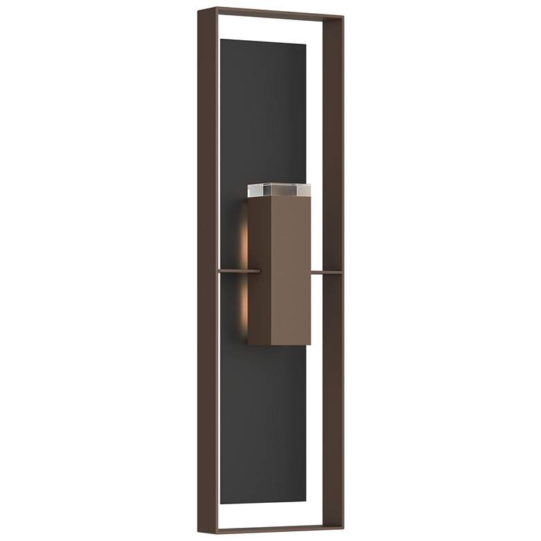 Image 1 Shadow Box 45"H Black Accented Bronze Extra Tall Sconce w/ Clear Shade