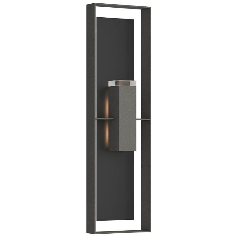 Image 1 Shadow Box 45"H Black Accented Iron Extra Tall Sconce w/ Clear Shade