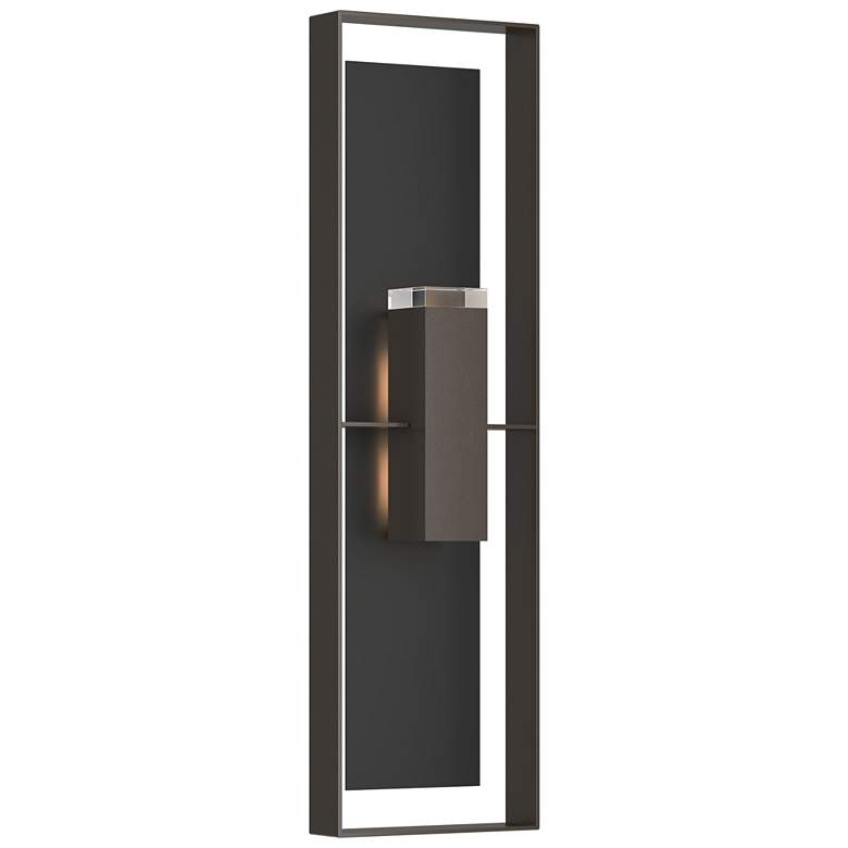 Image 1 Shadow Box 45"H Black Accented Oiled Bronze Sconce w/ Clear Shade