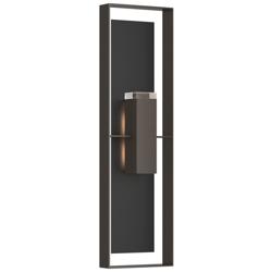 Shadow Box 45"H Black Accented Oiled Bronze Sconce w/ Clear Shade