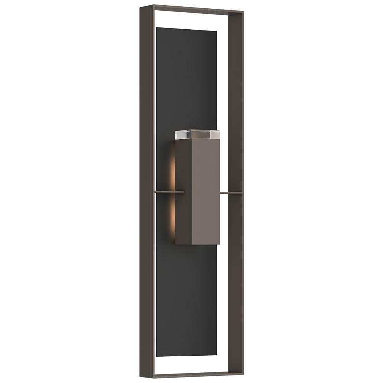 Image 1 Shadow Box 45"H Black Accented Smoke Extra Tall Sconce w/ Clear Shade