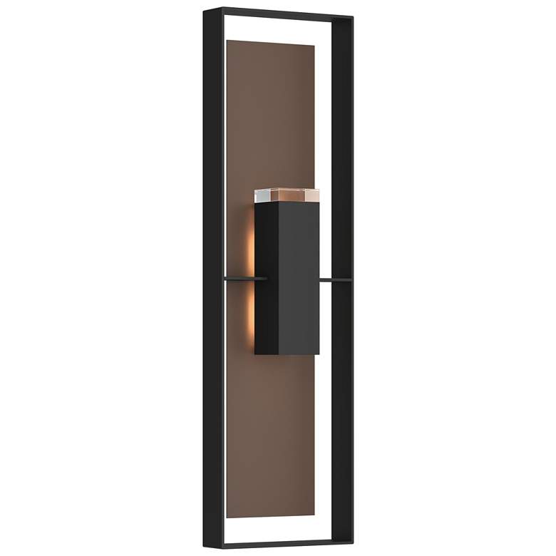 Image 1 Shadow Box 45"H Bronze Accented Black Extra Tall Sconce w/ Clear Shade