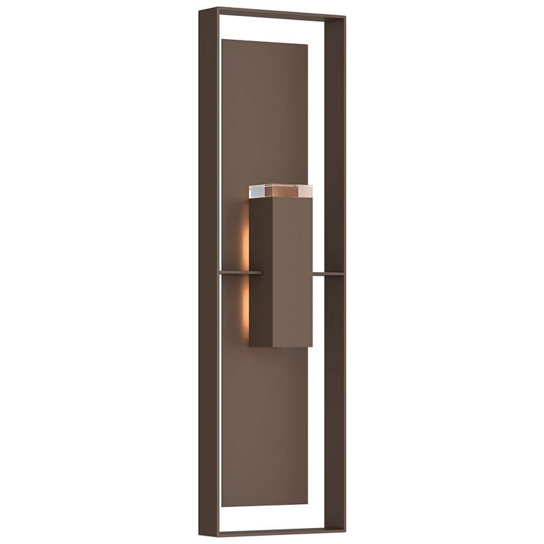 Image 1 Shadow Box 45"H Bronze Accented Bronze Extra Tall Sconce w/ Clear Shad