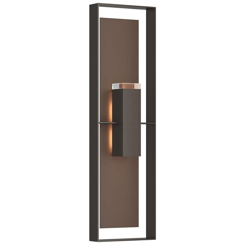 Image 1 Shadow Box 45"H Bronze Accented Oiled Bronze Sconce w/ Clear Shade