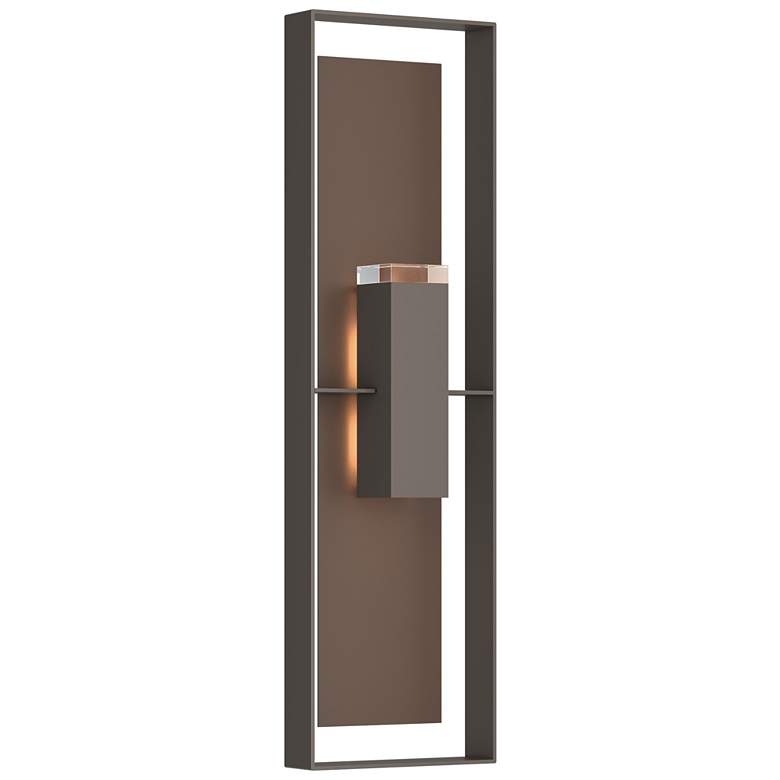 Image 1 Shadow Box 45"H Bronze Accented Smoke Extra Tall Sconce w/ Clear Shade