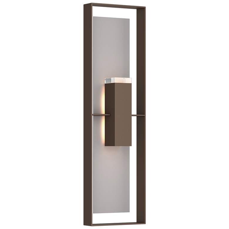 Image 1 Shadow Box 45"H Burnished Steel Accented Bronze Sconce w/ Clear Shade