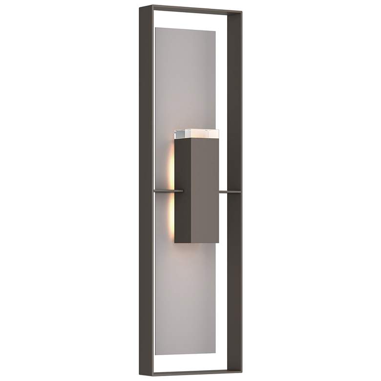 Image 1 Shadow Box 45"H Burnished Steel Accented Smoke Sconce w/ Clear Shade