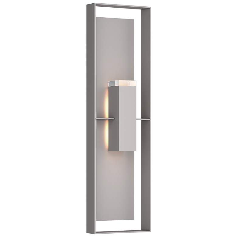 Image 1 Shadow Box 45"H Burnished Steel Sconce w/ Clear Shade