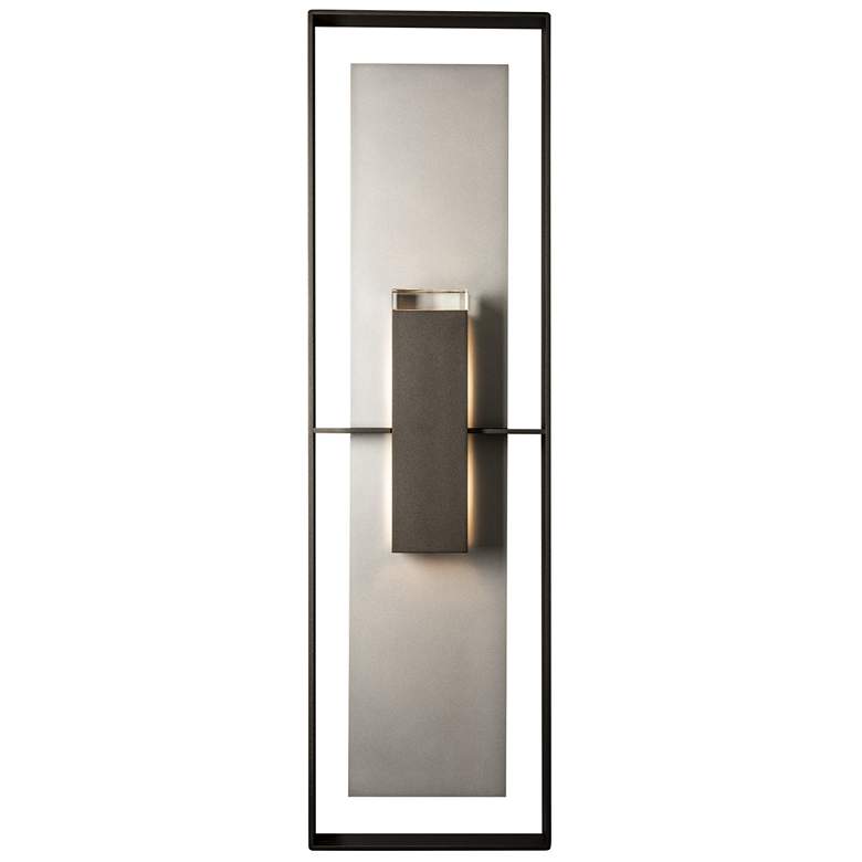 Image 1 Shadow Box 45 inchH Extra Tall Steel Accent Rubbed Bronze Sconce w/ Clear 