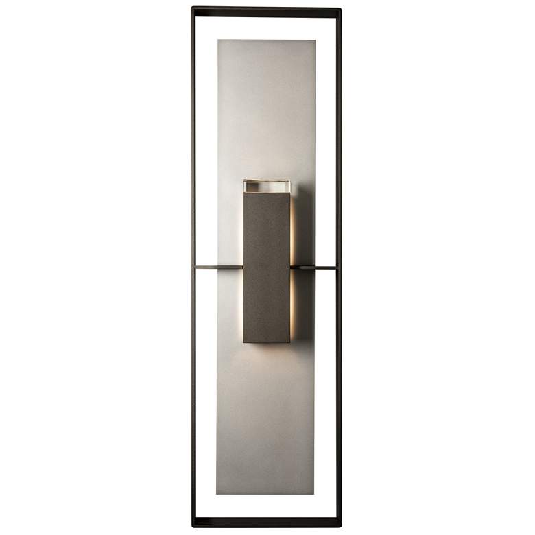 Image 1 Shadow Box 45"H Extra Tall Steel Accent Rubbed Bronze Sconce w/ Clear