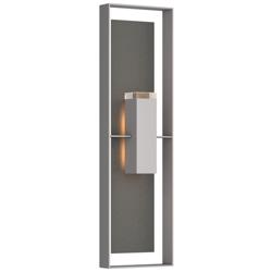 Shadow Box 45"H Iron Accented Burnished Steel Sconce w/ Clear Shade