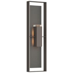 Shadow Box 45"H Iron Accented Smoke Extra Tall Sconce w/ Clear Shade