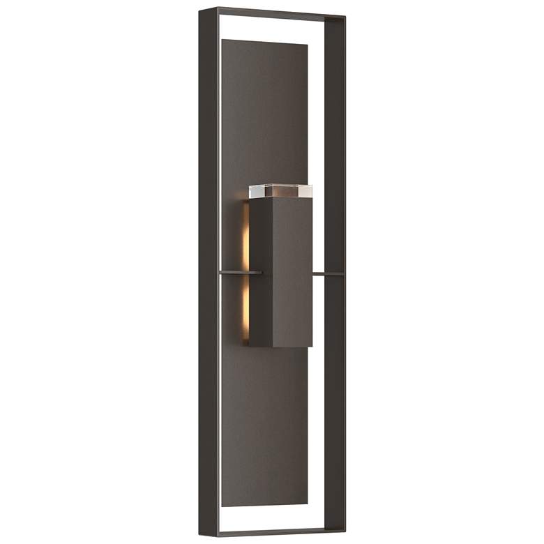 Image 1 Shadow Box 45"H Oiled Bronze Sconce w/ Clear Shade