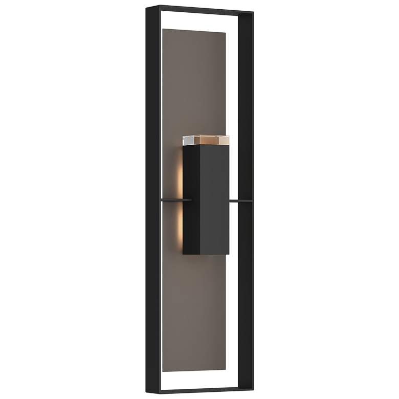 Image 1 Shadow Box 45"H Smoke Accented Black Extra Tall Sconce w/ Clear Shade
