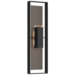 Shadow Box 45"H Smoke Accented Black Extra Tall Sconce w/ Clear Shade