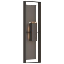 Shadow Box 45"H Smoke Accented Oiled Bronze Sconce w/ Clear Shade