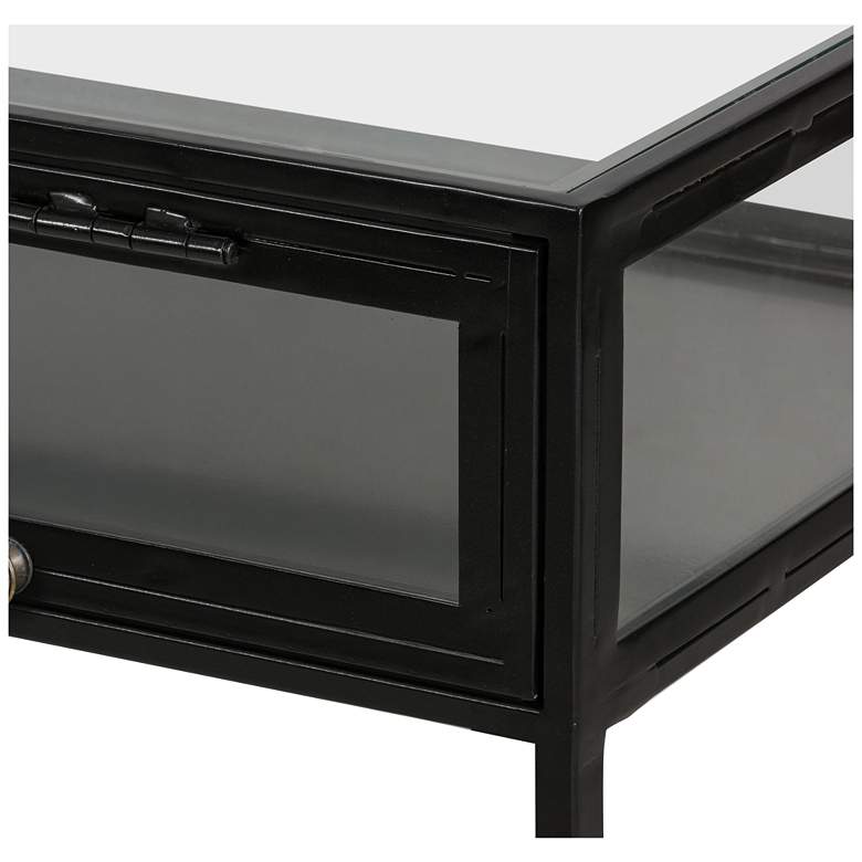 Image 3 Shadow Box 53 inch Wide Matte Black 2-Drawer Metal Desk more views