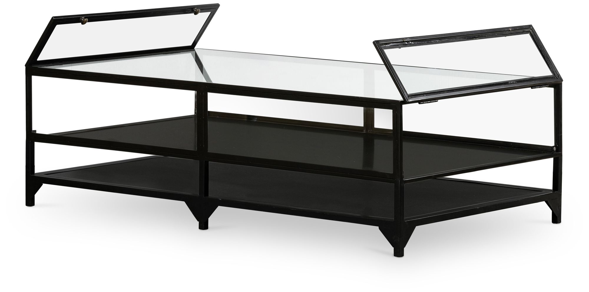 black shadow box coffee table