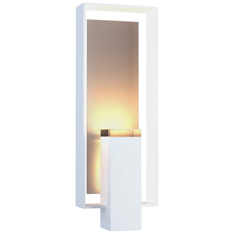 Image 1 Shadow Box 7.5 inchH Large Steel Accented Coastal White Outdoor Sconce