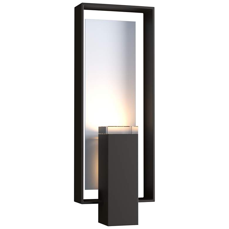 Image 1 Shadow Box 7.5"H Large White Accented Coastal Rubbed Bronze Outdoor Sc