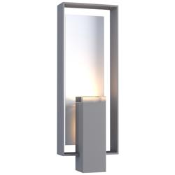 Shadow Box 7.5&quot;H Large White Accented Coastal Steel Outdoor Sconce