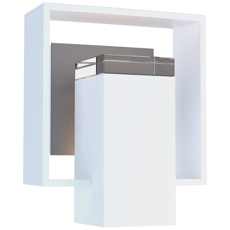 Image 1 Shadow Box 7"H Small Coastal Steel Accented Coastal White Outdoor Scon