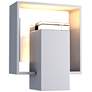 Shadow Box 7"H Small White Accented Coastal Burnished Steel Outdoor Sc