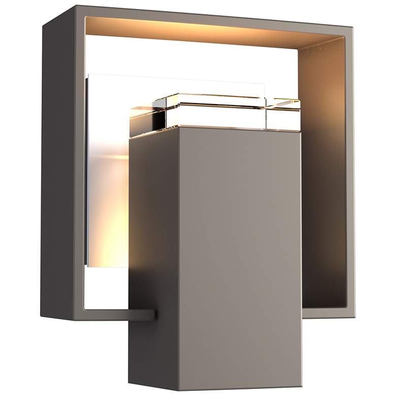 Image 1 Shadow Box 7"H Small White Accented Coastal Dark Smoke Outdoor Sconce