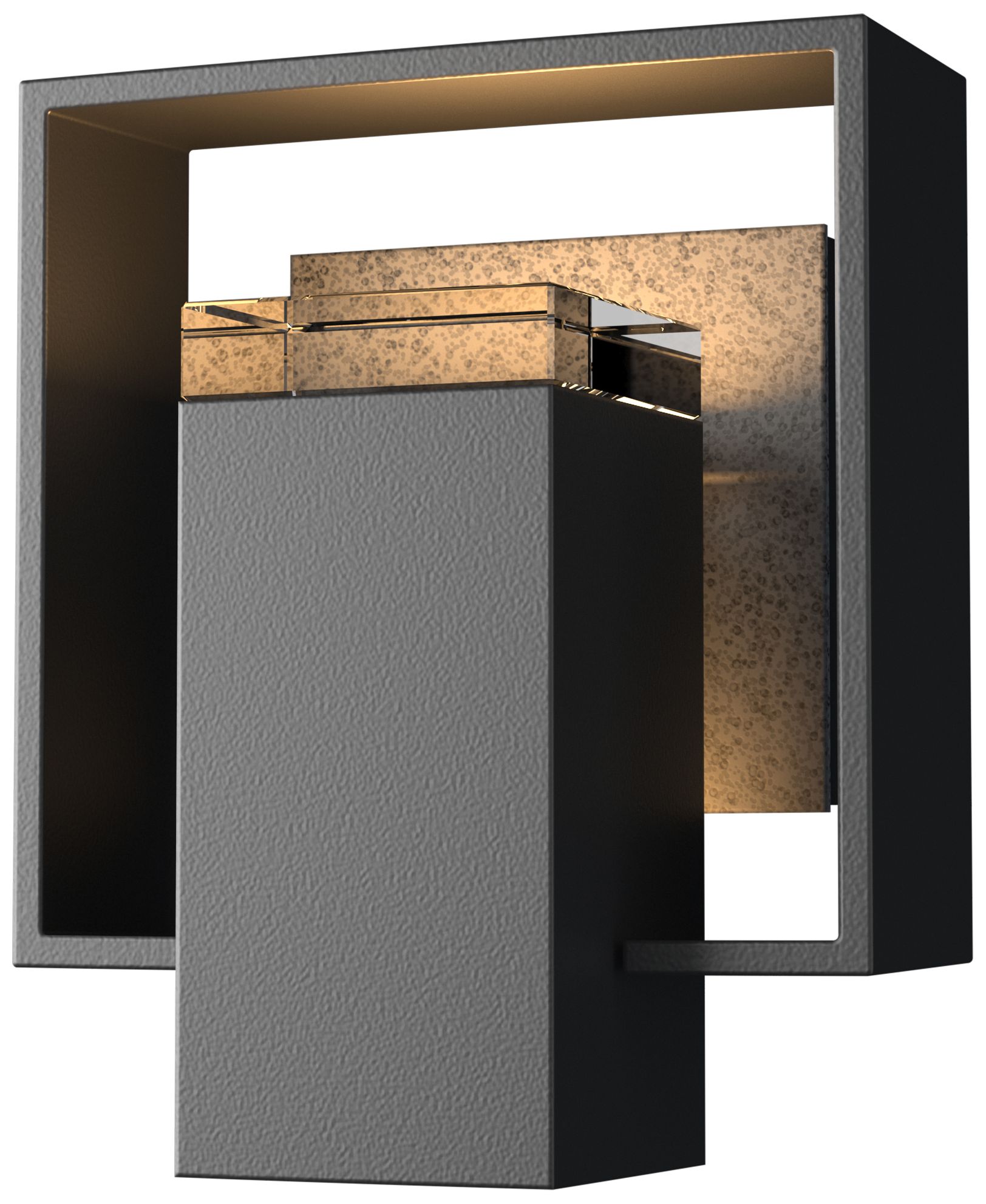 Shadow Box 8.5" High Coastal Black Outdoor Wall Sconce - Natural Iron