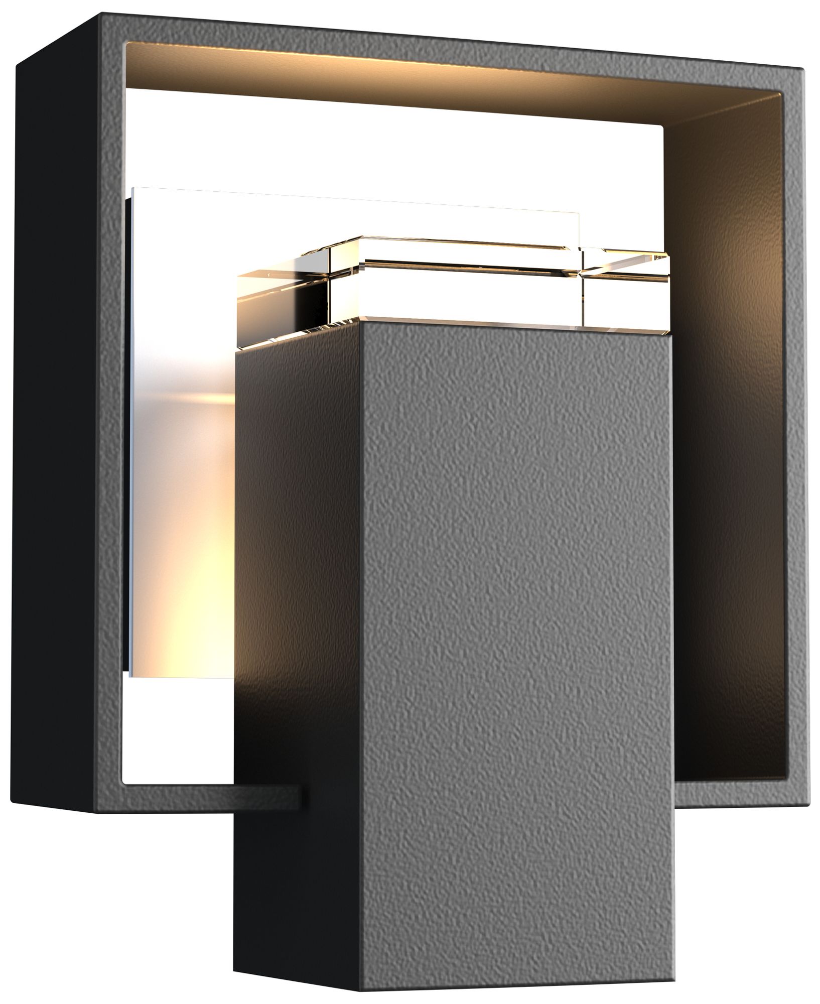 Shadow Box 8.5" High Coastal Black Outdoor Wall Sconce - White