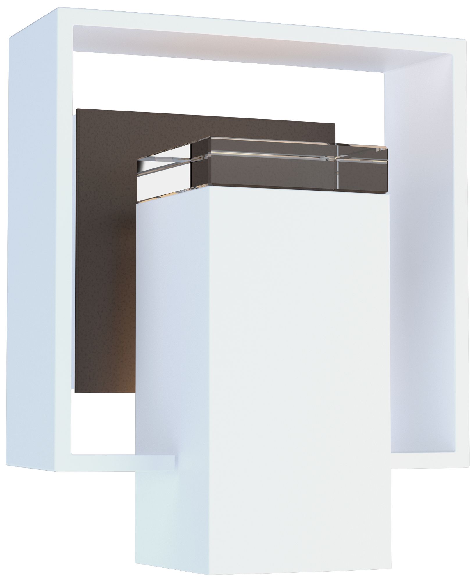 Shadow Box 8.5" High Coastal White Outdoor Wall Sconce - Bronze