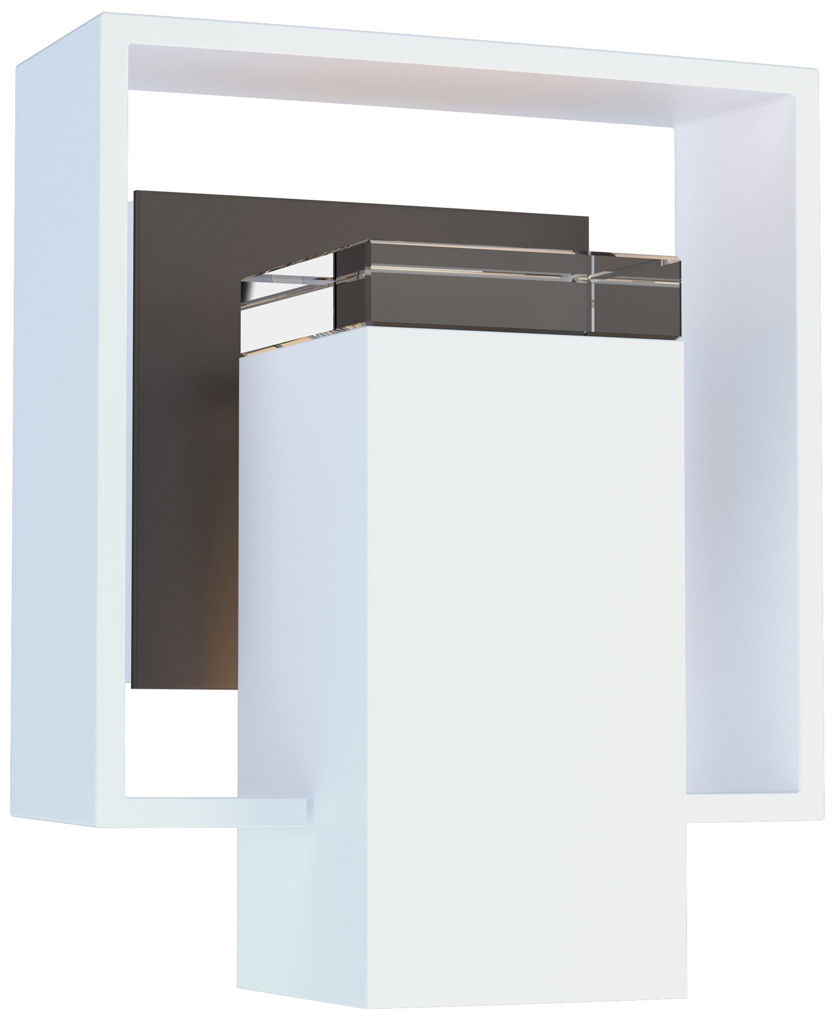 Shadow Box 8.5" High Coastal White Outdoor Wall Sconce - Dark Smoke