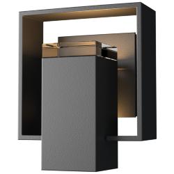 Shadow Box 8.5"H Black Accented Black Outdoor Sconce w/ Clear Glass Sh