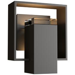 Shadow Box 8.5"H Black Accented Oiled Bronze Outdoor Sconce w/ Clear S