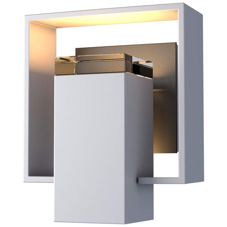 Image 1 Shadow Box 8.5"H Black Accented Steel Outdoor Sconce w/ Clear Glass Sh