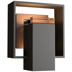 Shadow Box 8.5"H Bronze Accented Oiled Bronze Outdoor Sconce w/ Clear