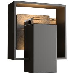 Shadow Box 8.5"H Iron Accented Oiled Bronze Outdoor Sconce w/ Clear Sh