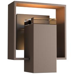 Shadow Box 8.5"H Oiled Bronze Accented Bronze Outdoor Sconce w/ Clear