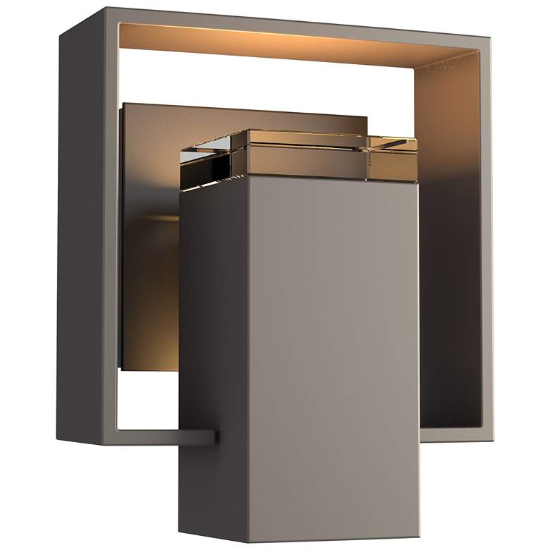 Image 1 Shadow Box 8.5"H Oiled Bronze Accented Smoke Outdoor Sconce w/ Clear S