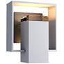 Shadow Box 8.5"H Oiled Bronze Accented Steel Outdoor Sconce w/ Clear S
