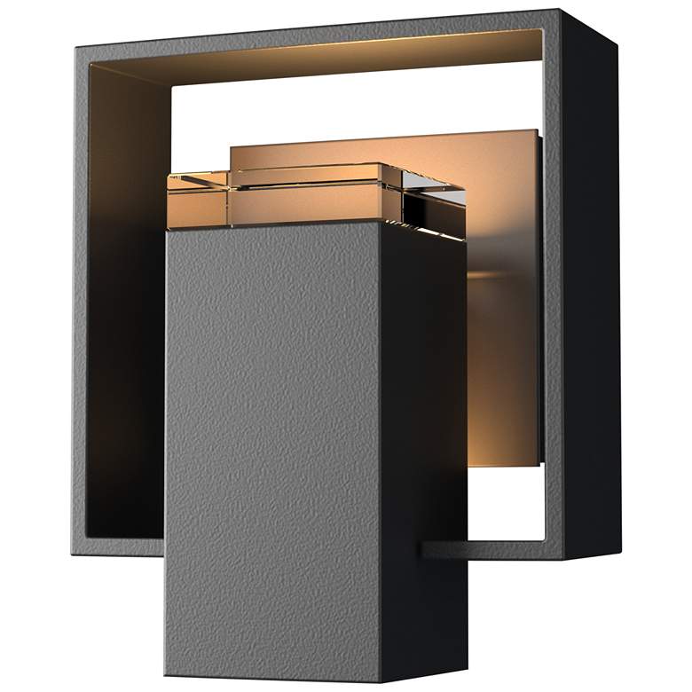 Image 1 Shadow Box 8.5"H Smoke Accented Small Black Outdoor Sconce w/ Clear Sh