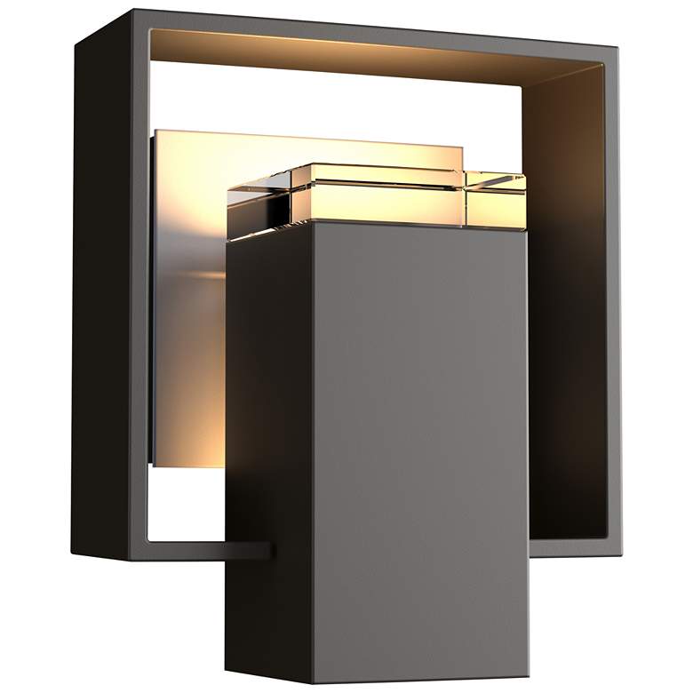 Image 1 Shadow Box 8.5"H Steel Accented Oiled Bronze Outdoor Sconce w/ Clear S