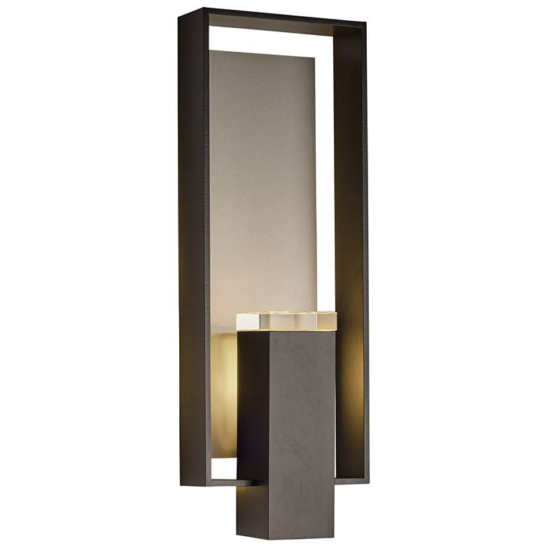 Image 1 Shadow Box Large Outdoor Sconce - Black - Steel Accents - Clear Glass