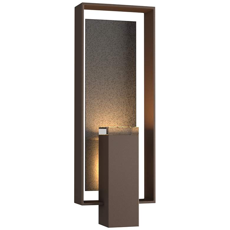 Image 1 Shadow Box Large Outdoor Sconce - Bronze - Iron Accents - Clear Glass