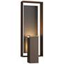 Shadow Box Large Outdoor Sconce - Bronze - Iron Accents - Clear Glass