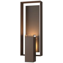 Shadow Box Large Outdoor Sconce - Bronze - Smoke Accents - Clear Glass