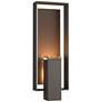 Shadow Box Large Outdoor Sconce - Smoke - Bronze Accents - Clear Glass
