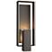 Shadow Box Large Outdoor Sconce - Smoke Finish - Iron Accents - Clear Glass